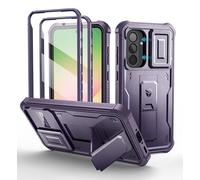 Dexnor for Samsung Galaxy A56 5g Case with Upgraded Slide Camera Cover & Built-in Screen Protector & Kickstand, Heavy-Duty Shockproof Rugged Case Full-Body Bumper Protective Cover - Purple