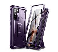 Dexnor for Samsung Galaxy S21 FE 5G Case 6.4 Inch (Not Fit Galaxy S21) with Built-in Screen Protector Military-Grade 360 Full Body Shockproof Bumper Protection Cover with Stand - Phantom Purple