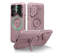 Dexnor for Samsung Galaxy S24 FE Case, Built-in Magnets, Pink | Camera Cover, Kickstand, Rugged Shockproof Protective Cover, Magnetic Bumper Cases,No Screen Film Case
