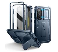 Dexnor for Samsung Galaxy S24 Plus Case with Slide Camera Cover, Blue | 2 Front Frames , Built-in Screen Protector & Kickstand, Heavy-duty Rugged Case Full-Body Shockproof Protective Cover