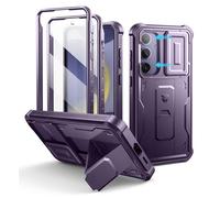 Dexnor for Samsung Galaxy S24 Plus Case with Slide Camera Cover, Purple | 2 Front Frames , Built-in Screen Protector & Kickstand, Heavy-duty Rugged Case Full-Body Shockproof Protective Cover