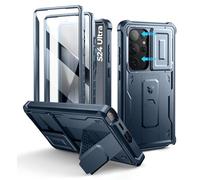 Dexnor for Samsung Galaxy S24 Ultra Case with Slide Camera Cover, Blue | 2 Front Frames , Built-in Screen Protector & Kickstand, Heavy-duty Rugged Case Full-Body Shockproof Protective Cover