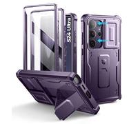 Dexnor for Samsung Galaxy S24 Ultra Case with Slide Camera Cover, Purple | 2 Front Frames , Built-in Screen Protector & Kickstand, Heavy-duty Rugged Case Full-Body Shockproof Protective Cover