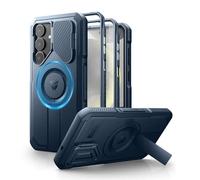 Dexnor for Samsung Galaxy S25 Plus Case with Camera Cover & Adjustable Kickstand & Built-in Screen Protector, Magnetic Rugged Shockproof Bumper Cases Heavy-duty Magnetic Protective Cover Blue