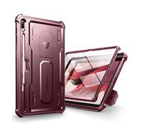 Dexnor for Samsung Galaxy Tab S7 FE Case, [Built in Screen Protector and Kickstand] Heavy Duty Military Grade Protection Shockproof Protective Cover - Red