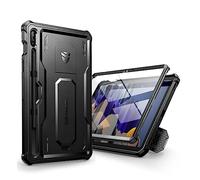 Dexnor for Samsung Galaxy Tab S7/S8 Case, [Built in Screen Protector and Kickstand] Heavy Duty Military Grade Protection Shockproof Protective Cover - Black