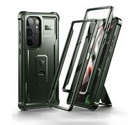 Dexnor Full Body Case for Samsung Galaxy S23 Ultra【Double front frame & Kickstand 】, Bumpershock Technology Drop Protection Rugged Phone Cover Shockproof Protective Bumper Case - Army Green