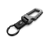 Dexnor Heavy Duty Key Chain Bottle Opener, Carabiner Key Ring Clip Aerospace-grade Stainless Steel Car Key Fob Holder Organizer EDC Keychain Keyring Accessories for Men and Women - Black