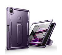 Dexnor Rugged Case for iPad Pro 6/5/4th Generation (2022/2021/2020) 12.9 inch, Heavy Duty Shockproof Full-body Bumper Protective Cover with Screen Protector & Adjustable Stand & Pencil Holder - Purple