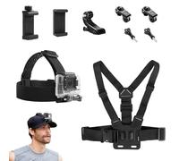 Dexpally Set of 9 Action Cam Harness Phone Holder Chest Hook Head Support Attachment Harness for Gopro, Hero Xiaoyi Osmo DJI and Smartphone