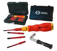 C.K Dexpress VDE Adjustable 1.2 - 6.0 Nm Torque Screwdriver Set, Up to 10x More Accurate, 10pc Electricians Kit, ISO 6789 Calibrated, 9 Slim Bits inc. RCBO Tool, Hard Toolbox Case, CK Tools, T4822 TQD