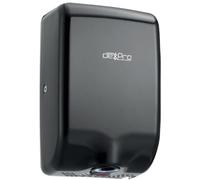 Dexpro 1kW Compact Automatic Hand Dryer with High Speed Cool and Hot Air Settings 10 Second Dry Time and LED Downlight for Retail and Commercial Bathrooms and Washrooms (Black)