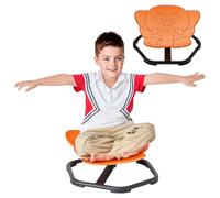 DexQur Autism Kids Swivel Chair, Sensory Toys Elephant Carousel Chair, Wobble Chair for ADHD Kids, Sit and Spin, Orange, Metal & Plastic, 49 cm x 55 cm x 15 cm, Contemporary Style