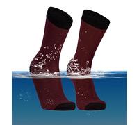 DexShell Mens Waterproof Ultra Thin Breathable Sports Crew Socks - Burg/Black - L