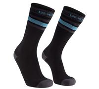 Dexshell Ultra Dri Sports Socks Water Resistant In-Cuff Seal - Aqua Blue stripe