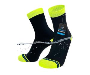 DexShell Waterproof Everyday Socks - Breathable Membrane Over-the-Ankle Socks for Walking, Commuting & Wet Weather Protection - HYV Black, Unisex X Large