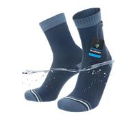DexShell Waterproof Everyday Socks for Men & Women, Breathable Quarter Crew Socks for Walking, Commuting, Rain & Wet Weather - BWT Blue, Unisex X Large