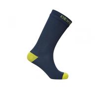 Dexshell Waterproof Ultra Thin Bamboo Crew Sock: Navy/Lime Yellow: M S
