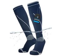 DexShell Waterproof Wading Socks Knee High For Men & Women, Hiking Trail Running in Cold Wet Conditions, Breathable Membrane PFOA-free with Coolmax Inners by Patented Craft, Unisex LG, JBG Black