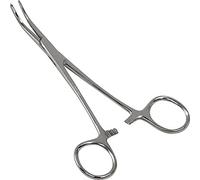 DEXSUR Precision Kelly Hemostat Forceps Locking Tweezers Clamp, Silver, 5.5 Inches, Curved Stainless Steel