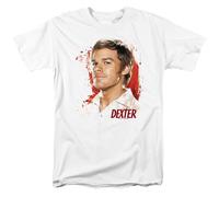 Dexter - Blood Splatter - Adult Unisex Short Sleeve T-Shirt - White