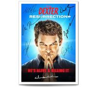 Dexter Cast Signed Autograph Signature A4 Poster Photo Print Photograph Artwork Wall Art Picture TV Show Series Season Memorabilia Gift Michael C Hall (Resurrection, A3 Print (Unframed))