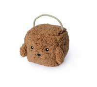 Dexter Dog Square Doorstop with Rope Handle - Teddy Fleece Fabric Decorative Weighted Door Stop