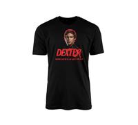 Dexter Fan Inspired Black T-Shirt Top Tee - Monsters Don't Get to Live Happily Ever After Adult Forensic Thriller Police Detective Crime Drama TV Gift Present (Medium, Black)