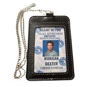 Dexter Inspired Forensic ID Card - TV Crime Series Cosplay Badge Prop with Holder & Chain