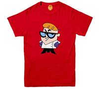 Dexter Laboratory Baseball T Shirt Short Sleeve 1990'S Cartoon SCI FI Retro Red
