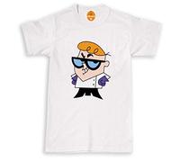 Dexter Laboratory Baseball T Shirt Short Sleeve 1990'S Cartoon SCI FI Retro White