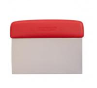 Dexter-Russell 17303R 6" x 3" Dough Cutter and Scraper, Stainless Steel Blade with Slip-Resistant Red Polypropylene Handle, Pastry Prep Tool for Bakeries, NSF Certified, Made in USA