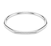 Swarovski Dextera Octagon Bangle Bracelet, Clear Round-Cut Crystals in a Rhodium-Finished Setting, Size M, Part of the Dextera Collection
