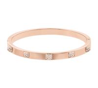 Dextera bangle, Pavé, White, Rose gold-tone plated
