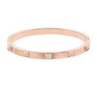 Dextera bangle, Pavé, White, Rose gold-tone plated
