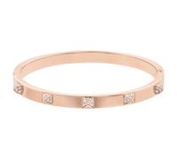 Dextera bangle, Pavé, White, Rose gold-tone plated