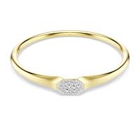 Dextera bangle, Round cut, White, Gold-tone plated