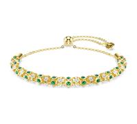 Dextera bracelet, Round cut, Green, 18K gold finish