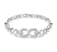 Dextera bracelet, Round cut, White, Rhodium plated