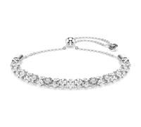 Dextera bracelet, Round cut, White, Stainless steel