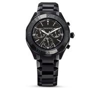 Dextera chrono watch, 39mm, Swiss Made, Metal bracelet, Black, Black finish