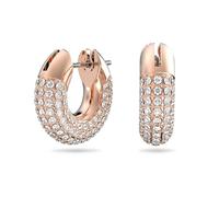 Swarovski Hoop Earrings, Pair of Pavé, White Crystal, Rose Gold Tone Plated Hoops, from the Dextera Collection