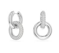Swarovski Dextera White Interlocking Loop Rhodium Plated Earrings 5671807