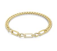 Swarovski Dextera necklace, Statement, Mixed links, White, Gold-tone plated