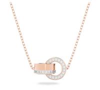 Dextera pendant, Interlocking loop, White, 18K rose gold finish