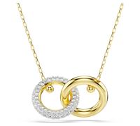 Swarovski Dextera White Interlocking Loop Gold Tone Plated Necklace 5668820