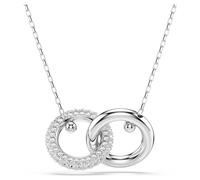 Swarovski Dextera White Interlocking Loop Rhodium Plated Necklace 5670251