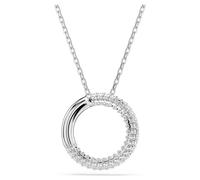 Swarovski Dextera Pendant Necklace, Clear Pavé Crystals in a Rhodium-Finished Setting, Part of the Dextera Collection