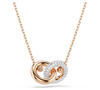 Dextera pendant, Round cut, White, Rose gold-tone plated