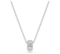 Dextera pendant, White, Rhodium plated